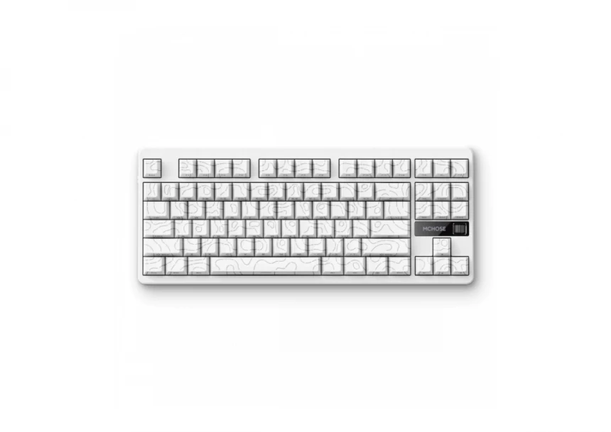 Bežična gaming tastatura MCHOSE G87 Mehanička white topographic