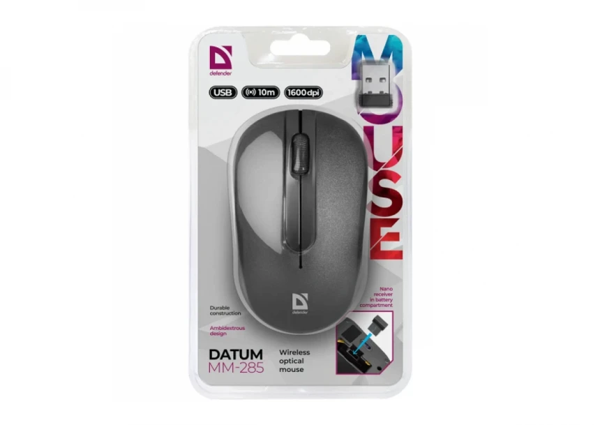 Bežični miš Defender Datum MB-285 1600dpi