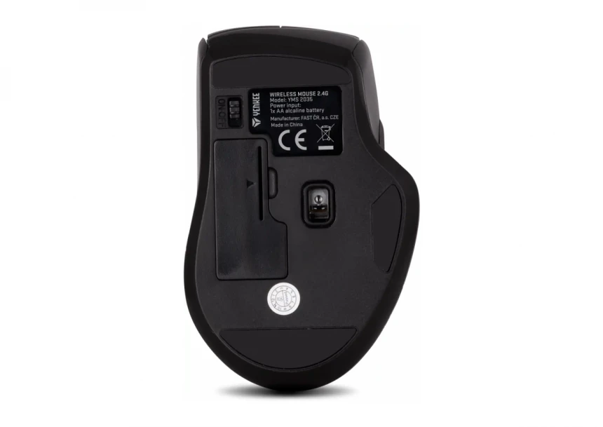 Bežični tihi miš Yenkee YMS 2035 1600 dpi/tihi prekidači/ergonomski dizajn/Crni