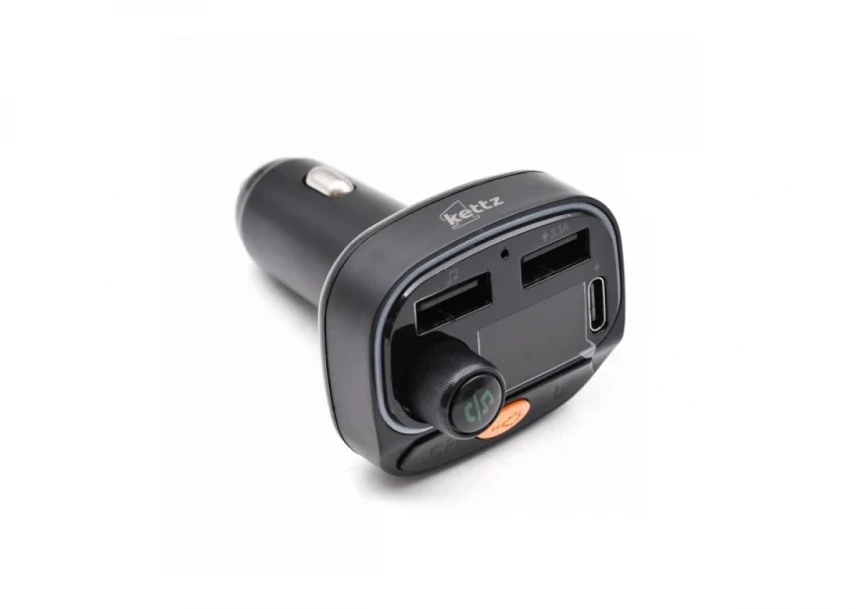 FM Transmiter i punjač Kettz Paya Bluetooth/2xUSB QC3.1/Type-C/LED