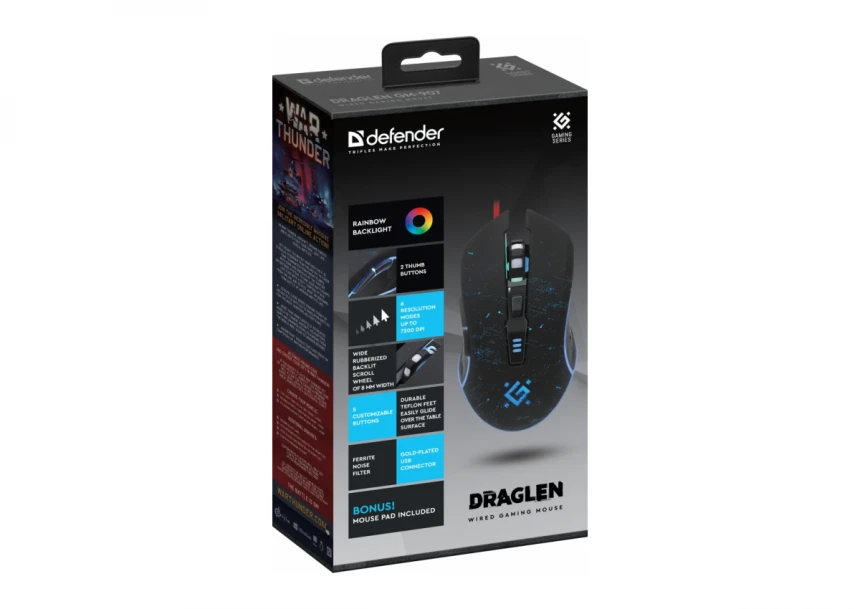 Gaming Miš Defender Draglen GM-907 7200dpi
