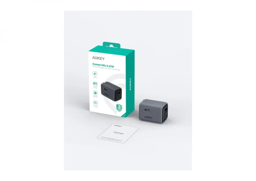 Kućni punjač AUKEY PA-C3 Fast  3-port 67W GaN