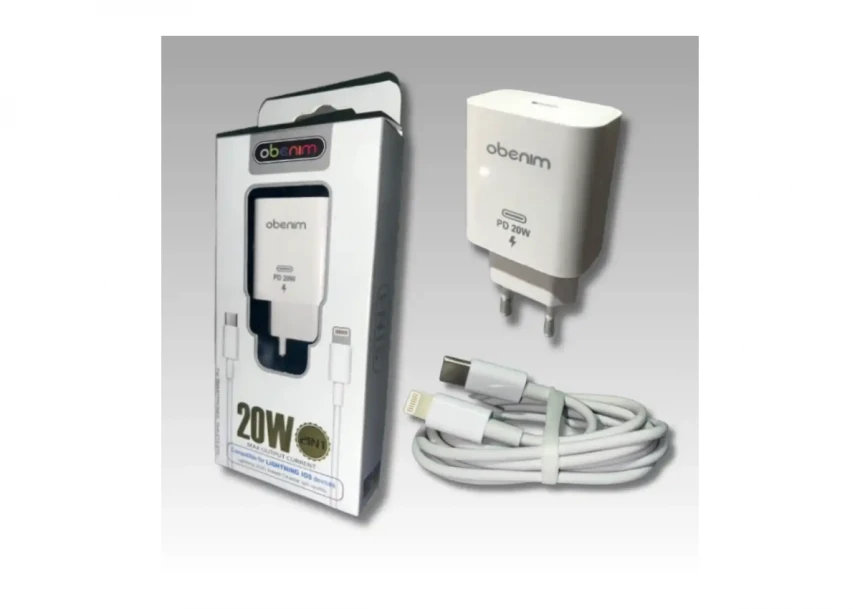 Kućni punjač fast Obenim OBA-10DP 20W sa Lightning kabl...