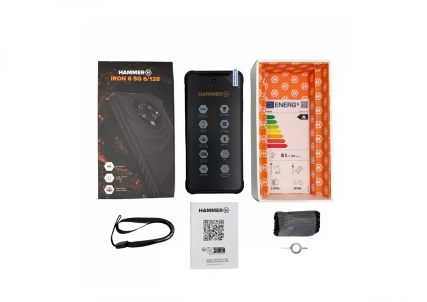 Mobilni telefon Hammer IRON 6 5G 6GB/128GB Black IP69K
