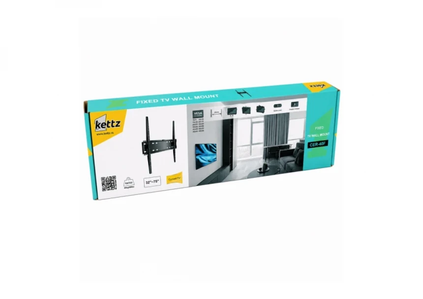 Nosač za TV Kettz CER-40F 32-75/vesa max 400x400/45kg/fiksni