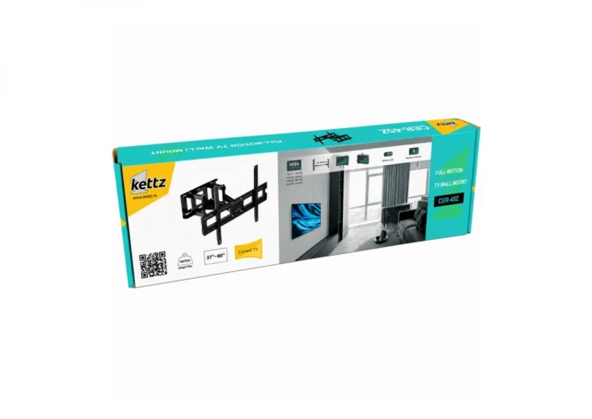 Nosač za TV Kettz CER-45Z 37-86/vesa max 600x400/35kg/zglobni