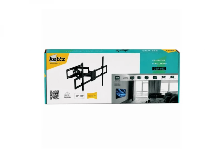 Nosač za TV Kettz CER-55Z 60-120/vesa max 900x600/70kg/premium/zglobni