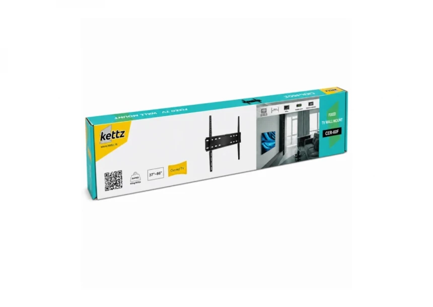 Nosač za TV Kettz CER-60F 37-86/vesa max 600x400/45kg/fiksni