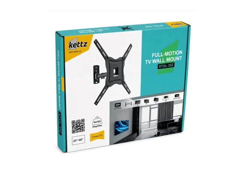 Nosač za TV Kettz STOL-35Z 23-60/vesa max 400x400/25kg/zglobni