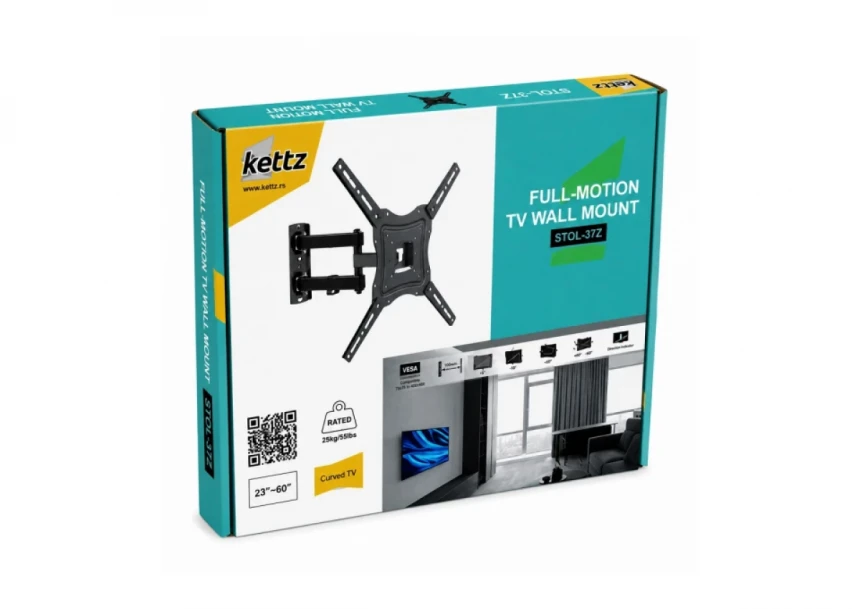 Nosač za TV Kettz STOL-37Z-23-60/vesa max 400x400/25kg/zglobni