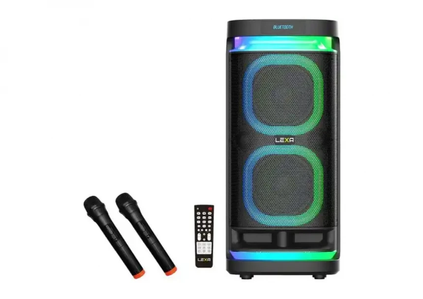 Partybox zvučnik Lexa LX-501/2 x bežični mikrofon/USB/M...