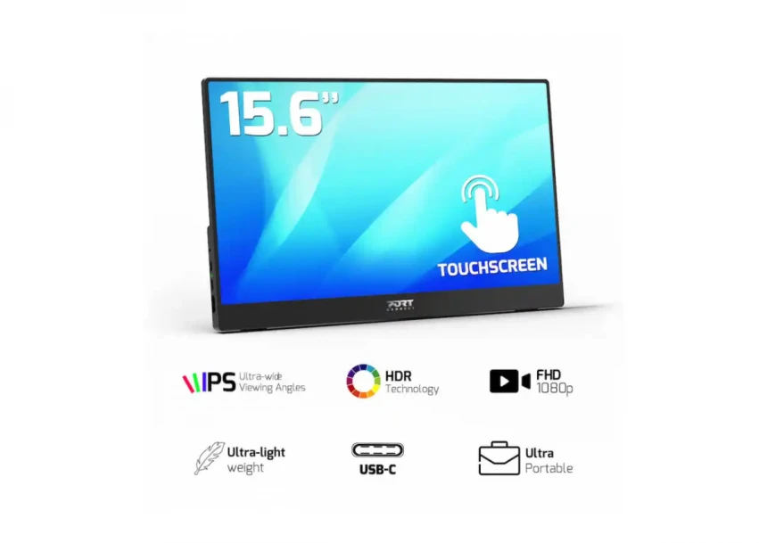 Portable monitor 15.6 Port Designs 902101T Touchscreen 1920x1080/IPS/HDMI/USB-A/USB-C/3.5mm/HDR