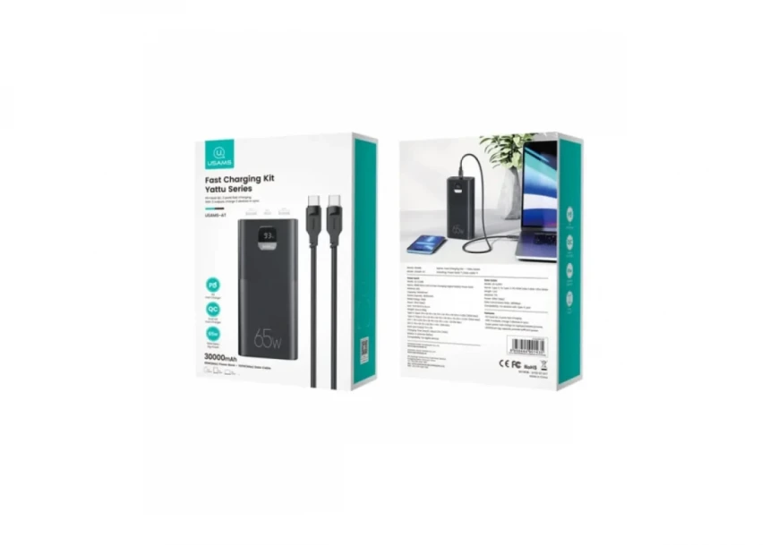Powerbank Usams 30000mAh 65W Type C