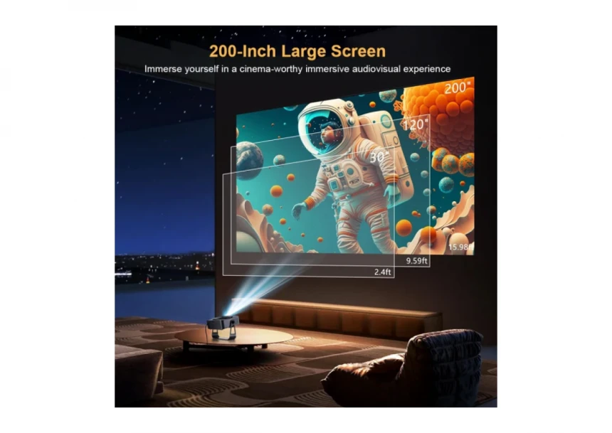 Projektor Zeus P7-Ultra FHD/LED LCD/7000LUM(400ANSI)/DuaWiFi/mirac/BT/HDMI/USB/zvuč/Android 12