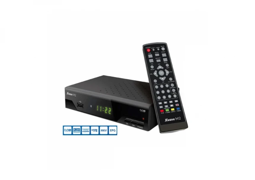 Set Top BOX Xwave M2 DVB-T2 LED/scart/HDMI/RF in-out/USB/media player/metalno kućište
