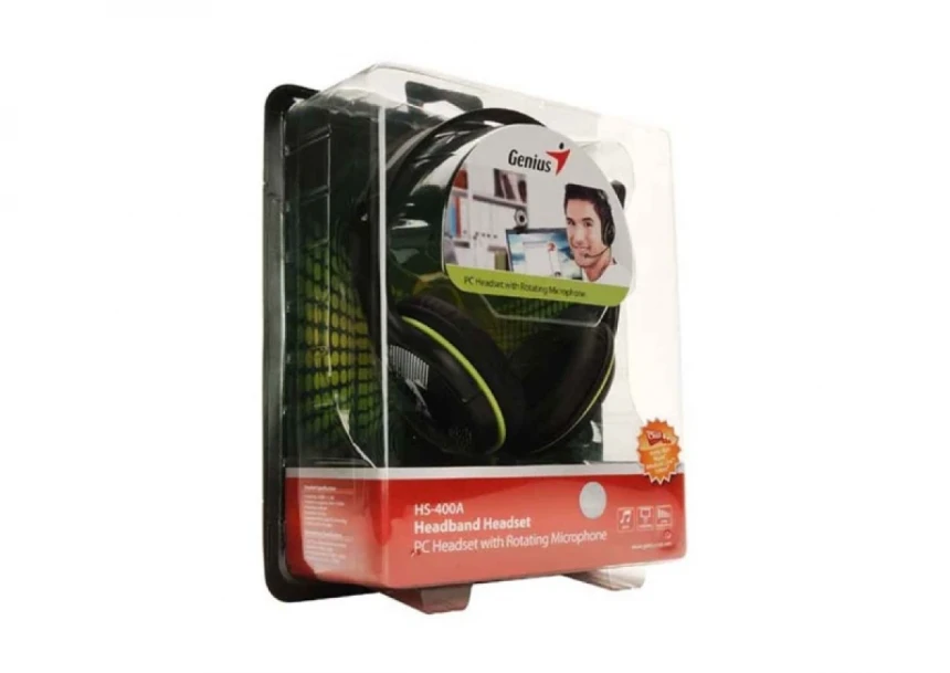 Slušalice sa mikrofonom Genius HS-400A + Single jack zelene