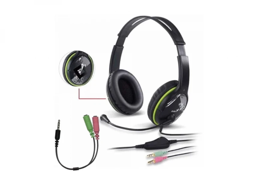 Slušalice sa mikrofonom Genius HS-400A + Single jack zelene