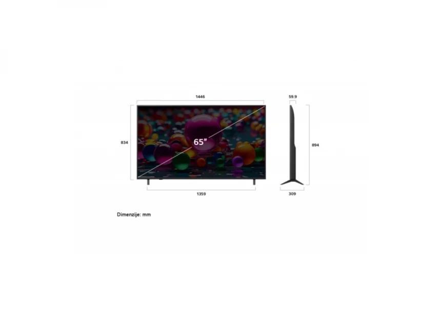 SMART LED TV 65 LG 65UA75003LA/4K Ultra HD/WebOS 25/crna