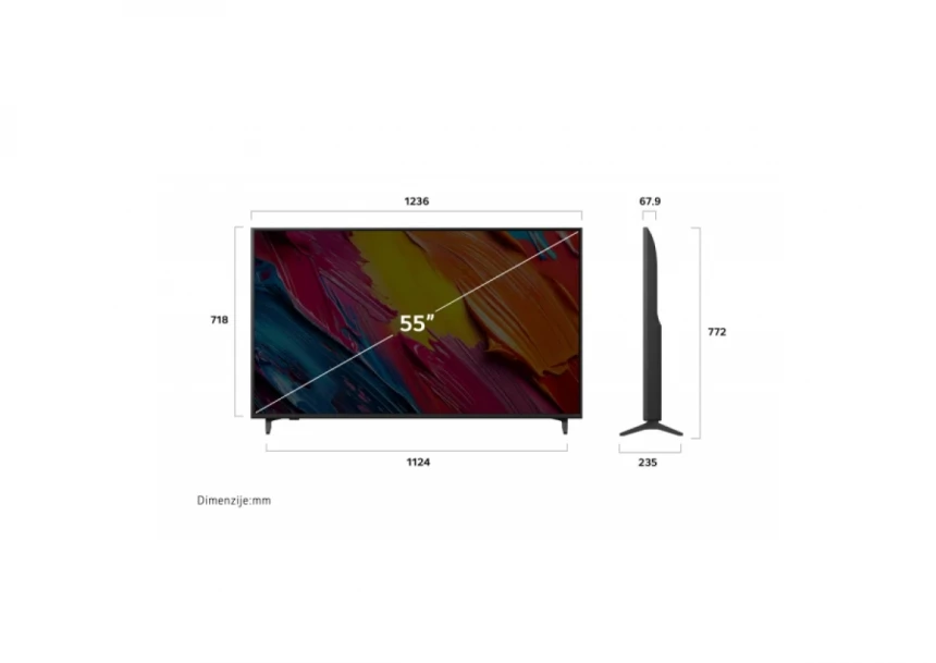 SMART QNED TV 55 LG 55QNED70A6A 3840x2160/UHD/4K/DVB-T2/C/S2