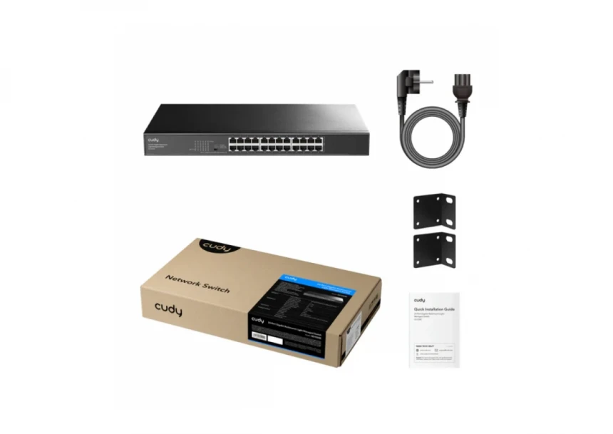 Svič 10/100/1000 24-port Cudy GS1024E Rackmount Light Managed