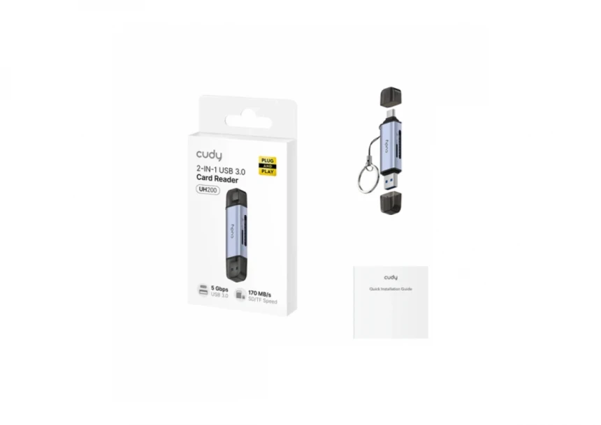 USB 3.0 čitač kartica Cudy 2u1 Dual SD/TF UH200