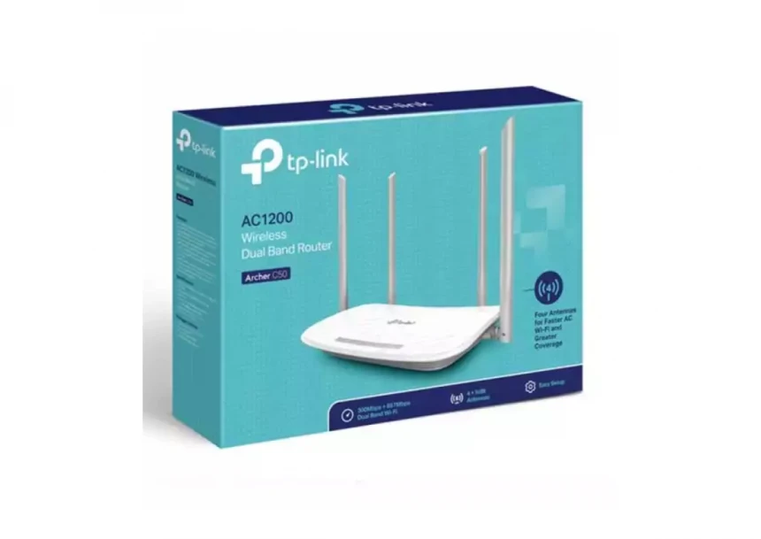 Wireless Router TP-Link Archer C50 AC1200 867Mb/s/ext x 4/2.4-5Ghz/1WAN/4LAN