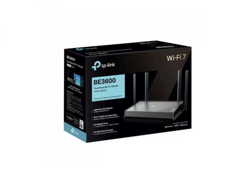 Wireless ruter Tp-Link Archer BE220 WiFI 7 Dual-band 3.6Gbs